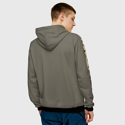 Мужская толстовка Жирафы в тропиках / 3D-Черный – фото 4