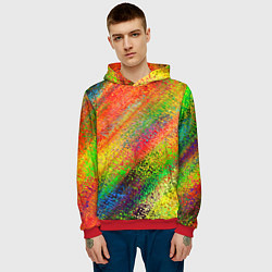 Толстовка-худи мужская Rainbow inclusions, цвет: 3D-красный — фото 2