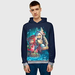 Толстовка-худи мужская Наначи и Митти из аниме Сделано в бездне, цвет: 3D-меланж — фото 2