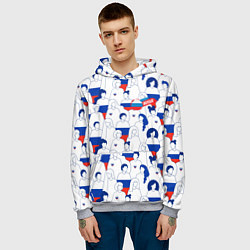 Толстовка-худи мужская Русский народ, цвет: 3D-меланж — фото 2