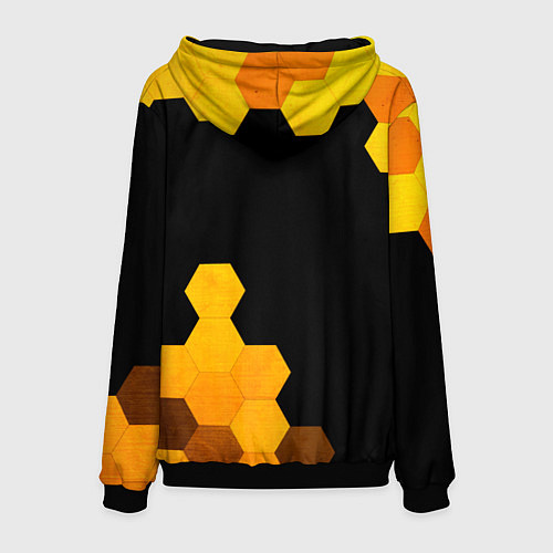 Мужская толстовка Volkswagen - gold gradient: символ и надпись верти / 3D-Черный – фото 2