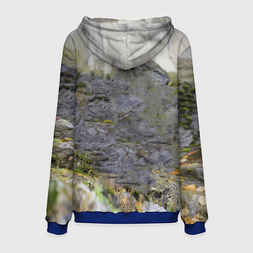 Мужская толстовка Снежный барс среди скал / 3D-Синий – фото 2