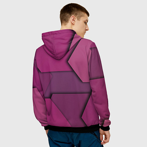 Мужская толстовка Геометрические фигуры в движении / 3D-Черный – фото 4