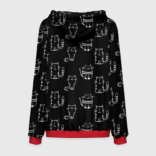 Мужская толстовка Полосатые Коты и Кошки / 3D-Красный – фото 2