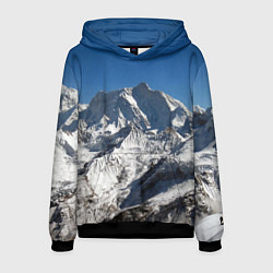 Толстовка-худи мужская Канченджанга, Гималаи, 8 586 м, цвет: 3D-черный