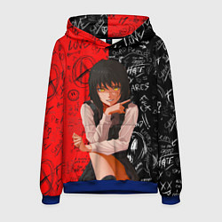 Толстовка-худи мужская Митака демон войны - человек бензопила, цвет: 3D-синий