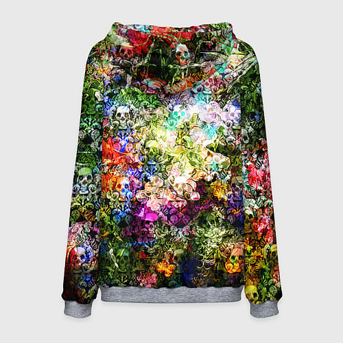 Мужская толстовка Цветы на черепах / 3D-Меланж – фото 2