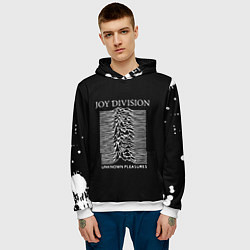 Толстовка-худи мужская Joy Division - unknown pleasures, цвет: 3D-белый — фото 2