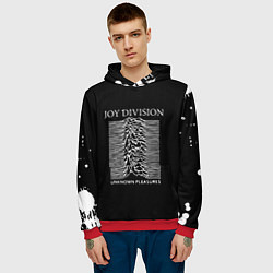 Толстовка-худи мужская Joy Division - unknown pleasures, цвет: 3D-красный — фото 2