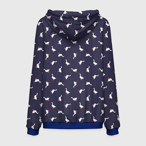 Мужская толстовка Гуси на синем паттерн / 3D-Синий – фото 2