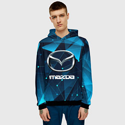 Толстовка-худи мужская Mazda - абстракция, цвет: 3D-черный — фото 2
