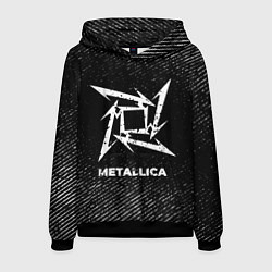 Толстовка-худи мужская Metallica с потертостями на темном фоне, цвет: 3D-черный