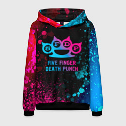 Толстовка-худи мужская Five Finger Death Punch - neon gradient, цвет: 3D-черный