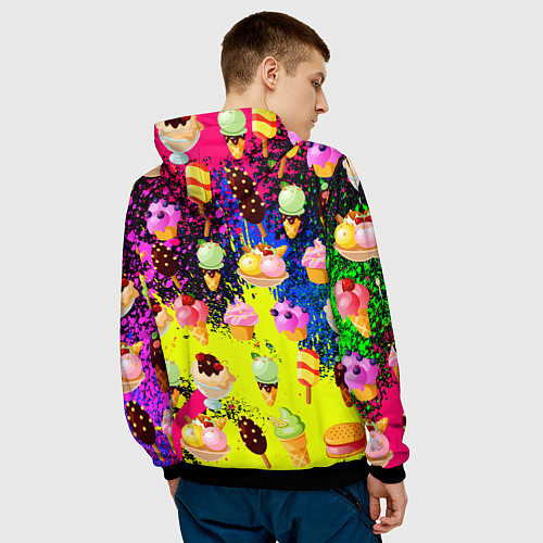 Мужская толстовка Мороженки Вкуснятина / 3D-Черный – фото 4
