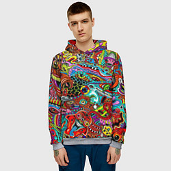 Толстовка-худи мужская Радужная картина, цвет: 3D-меланж — фото 2