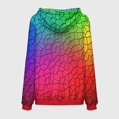 Мужская толстовка Разноцветное витражное стекло / 3D-Красный – фото 2