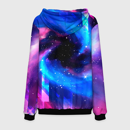 Мужская толстовка Tesla неоновый космос / 3D-Черный – фото 2