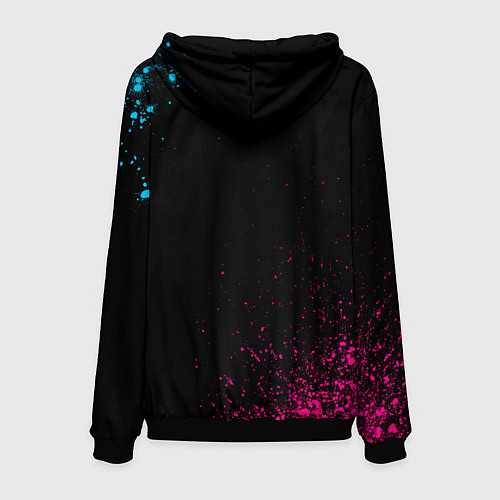 Мужская толстовка Mitsubishi - neon gradient / 3D-Черный – фото 2