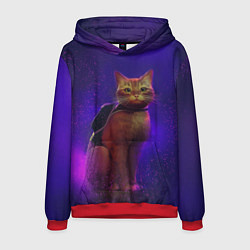 Толстовка-худи мужская Кот Stray, цвет: 3D-красный