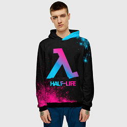 Толстовка-худи мужская Half-Life - neon gradient, цвет: 3D-черный — фото 2
