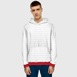 Толстовка-худи мужская UXUI white, цвет: 3D-красный — фото 2