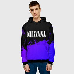 Толстовка-худи мужская Nirvana purple grunge, цвет: 3D-черный — фото 2