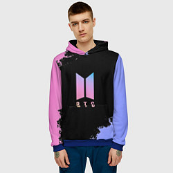 Толстовка-худи мужская BTS Blue And Pink, цвет: 3D-синий — фото 2