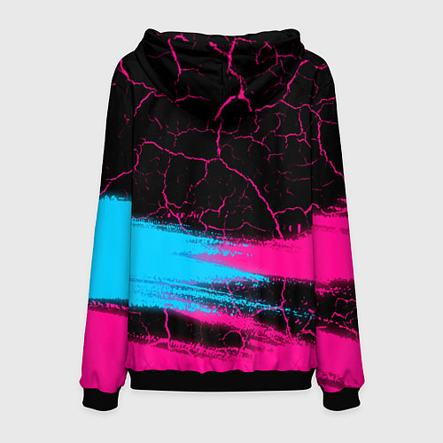 Мужская толстовка Blue Exorcist - neon gradient: символ сверху / 3D-Черный – фото 2