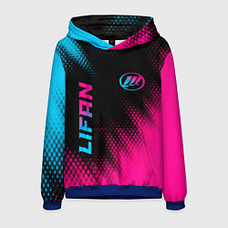 Толстовка-худи мужская Lifan - neon gradient: надпись, символ, цвет: 3D-синий