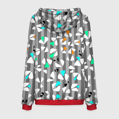 Мужская толстовка Abstract pattern on striped gray background / 3D-Красный – фото 2