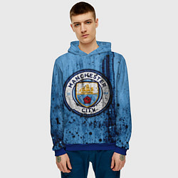 Толстовка-худи мужская Манчестер Сити Лого, цвет: 3D-синий — фото 2