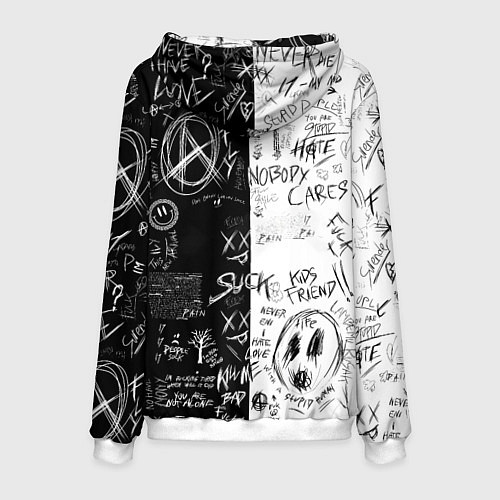 Мужская толстовка Незуко - Клинок рассекающий демонов / 3D-Белый – фото 2