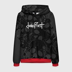 Толстовка-худи мужская Judas Priest - краска черепа, цвет: 3D-красный