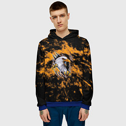 Толстовка-худи мужская Орел в огне, цвет: 3D-синий — фото 2