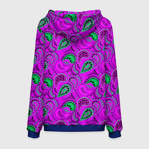 Мужская толстовка Turkish cucumber raspberry and green background / 3D-Синий – фото 2