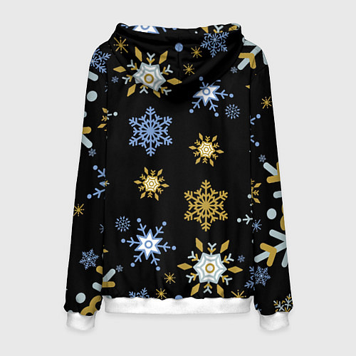 Мужская толстовка Новый год дед мороз и птичка / 3D-Белый – фото 2