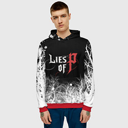 Толстовка-худи мужская Лайс оф Пи - Lies of P, цвет: 3D-красный — фото 2