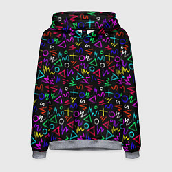 Толстовка-худи мужская League Of Legends: Arcane neon logo, цвет: 3D-меланж