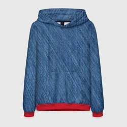 Толстовка-худи мужская Деним - джинсовая ткань текстура, цвет: 3D-красный