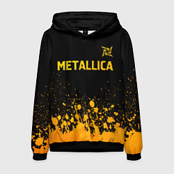 Толстовка-худи мужская Metallica - gold gradient: символ сверху, цвет: 3D-черный