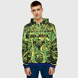 Толстовка-худи мужская Capoeira pattern, цвет: 3D-синий — фото 2