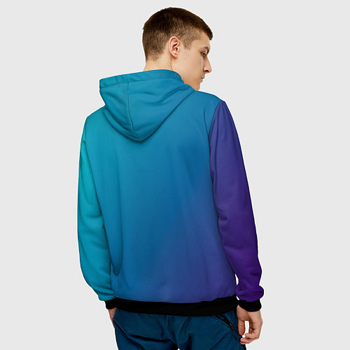 Мужская толстовка Градиент - морская глубина / 3D-Черный – фото 4