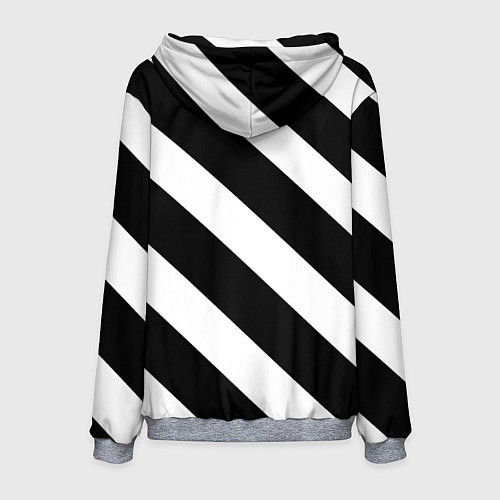 Мужская толстовка Черно белые полоски / 3D-Меланж – фото 2