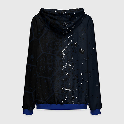 Мужская толстовка Gears of War красно-белой лого на темном фоне / 3D-Синий – фото 2