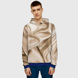 Толстовка-худи мужская Струящаяся золотистая ткань, цвет: 3D-синий — фото 2