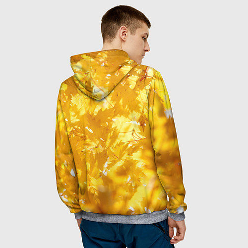 Мужская толстовка Золотые листья на ветках / 3D-Меланж – фото 4
