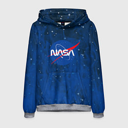 Толстовка-худи мужская Nasa - звёзды лого, цвет: 3D-меланж