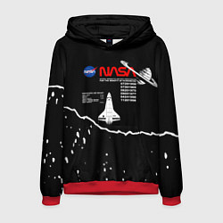 Толстовка-худи мужская Nasa - звёзды, цвет: 3D-красный
