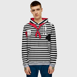 Толстовка-худи мужская Костюм Разбойник -новогодний карнавальный, цвет: 3D-меланж — фото 2