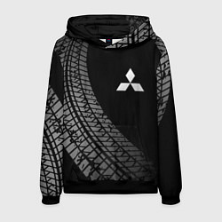 Толстовка-худи мужская Mitsubishi tire tracks, цвет: 3D-черный